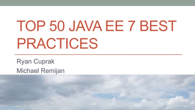 ctjava's tweet card. Top 50 java ee 7 best practices [con5669]