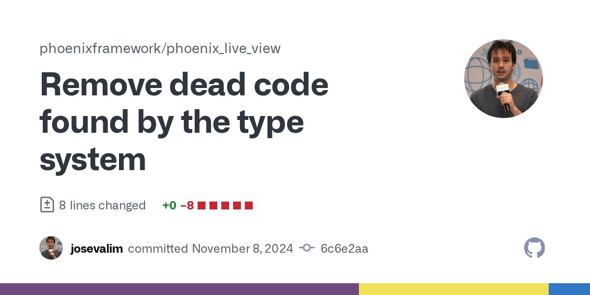 josevalim's tweet card. warning: incompatible types given to String.to_atom/1: String.to_atom(template) given types: dynamic(false or {term(), binary()}) but expected one of: binar...
