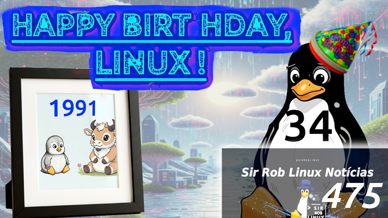 sirroblinux's tweet card. 🐧 34 Anos do Linux !! - SR Linux NOTÍCIAS #475 28/ago/25 🐧