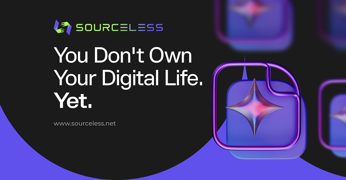 SourcelessB's tweet card. A guide for Web3 newcomers: understanding the transition from rented to owned digital identities