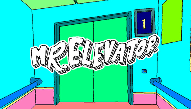 syntaxerrors72's tweet card. Hello, I'm Mr. Elevator. Are you seeking a bizarre puzzle game? If you want a game where five people in an elevator explore a strange world drawn like early Windows Paint, listening to odd symbols...