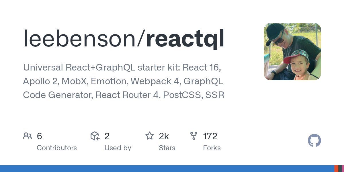 reactql's tweet card. Universal React+GraphQL starter kit: React 16, Apollo 2, MobX, Emotion, Webpack 4, GraphQL Code Generator, React Router 4, PostCSS, SSR - leebenson/reactql