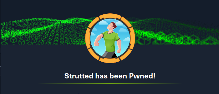 InfoSecComm's tweet card. Strutted — a Medium Linux Machine teaches Apache Struts 2 CVE and then misconfigured sudo permission.