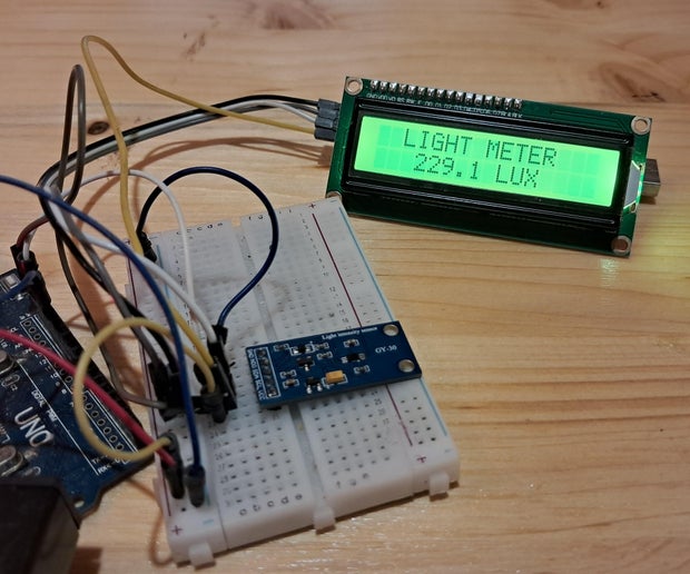 Visuino's tweet card. Simple Lux Meter - DIY Light Intensity Meter: Learn how to build a Simple Lux Meter to measure light intensity using a BH1750 sensor, Arduino UNO, and Visuino! This easy DIY project is perfect for...
