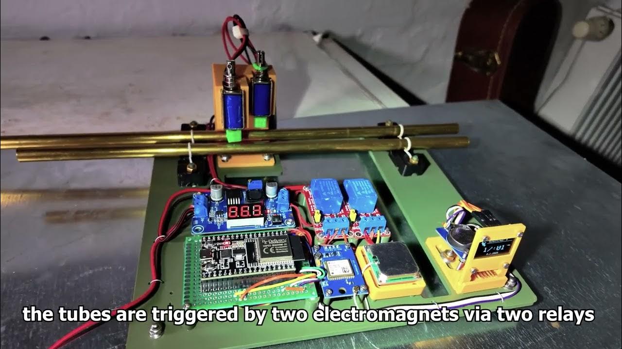 Visuino's tweet card. Modern Arduino GPS Clock with mechanical chimes.