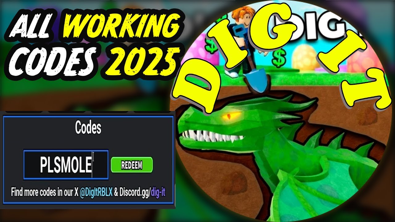 zubu21's tweet card. Dig It Codes June 2025 ⚠️New ALL WORKING CODES Roblox Dig It 2025