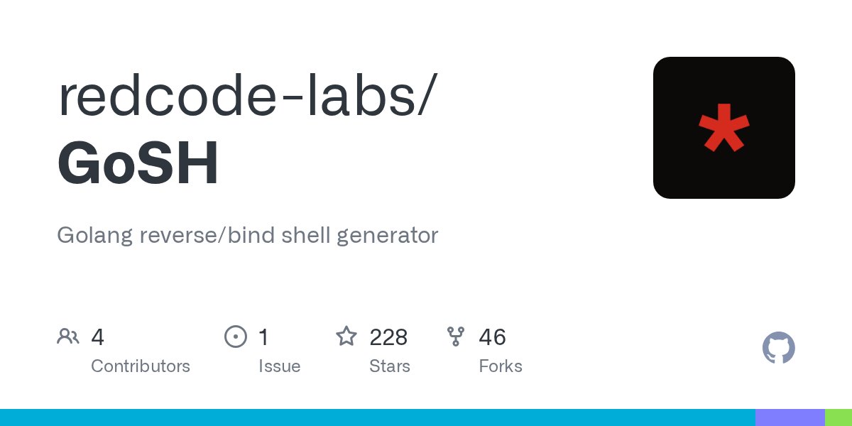 eduncan911's tweet card. Golang reverse/bind shell generator. Contribute to redcode-labs/GoSH development by creating an account on GitHub.