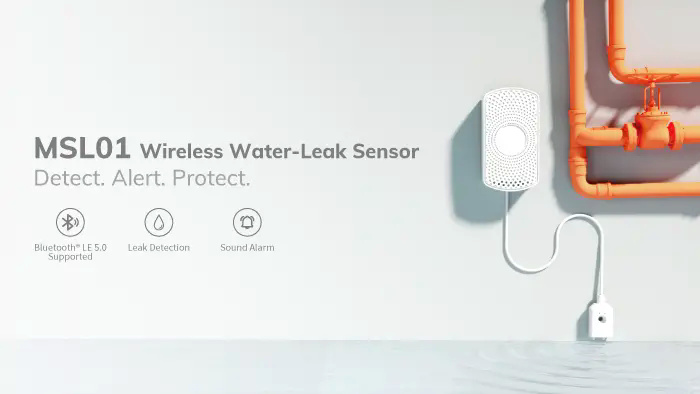 MicroPython_'s tweet card. MINEW presenta el sensor inalámbrico de fugas de agua MSL01: Detección de fugas de agua en tiempo real