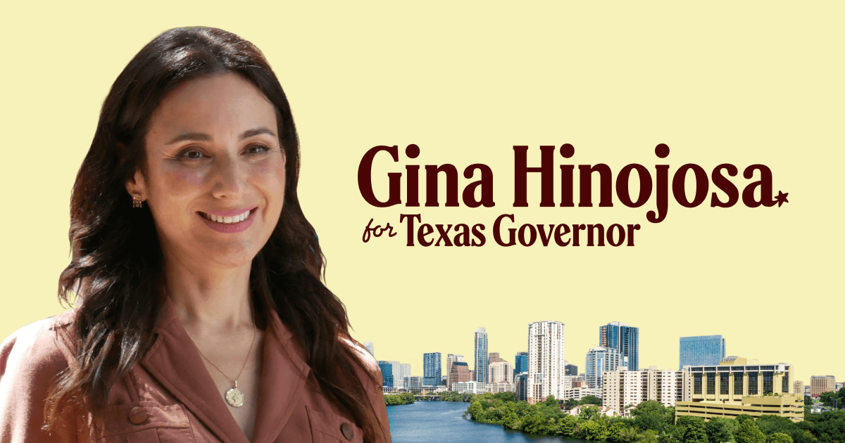 JamesconwayIND's tweet card. Gina Hinojosa has spent her life advocating for Texas families and kids. From advocating for workers, challenging the status quo, to taking on corrupt politicians – Gina has always put Texas families...
