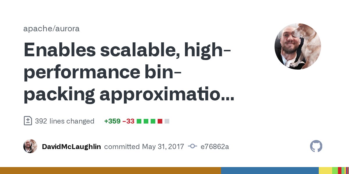 ApacheAurora's tweet card. …ng offers. Can be controlled via Scheduler flags. Reviewed at https://reviews.apache.org/r/59480/