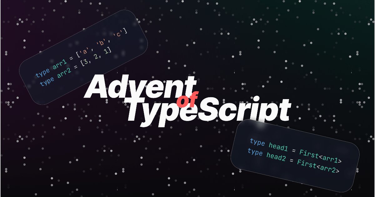 kmkkiii's tweet card. Advent of TypeScript is a month-long event running from December 1 to Christmas, featuring daily TypeScript challenges. Participants can test their skills, climb the leaderboard, and engage with the...