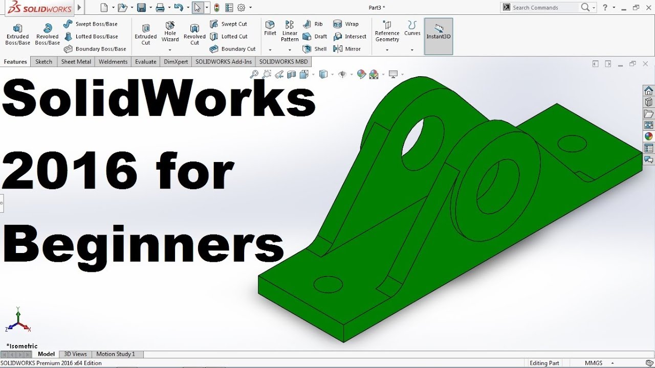CADCAMTutorials's tweet card. SolidWorks 2016 Tutorial for Beginners
