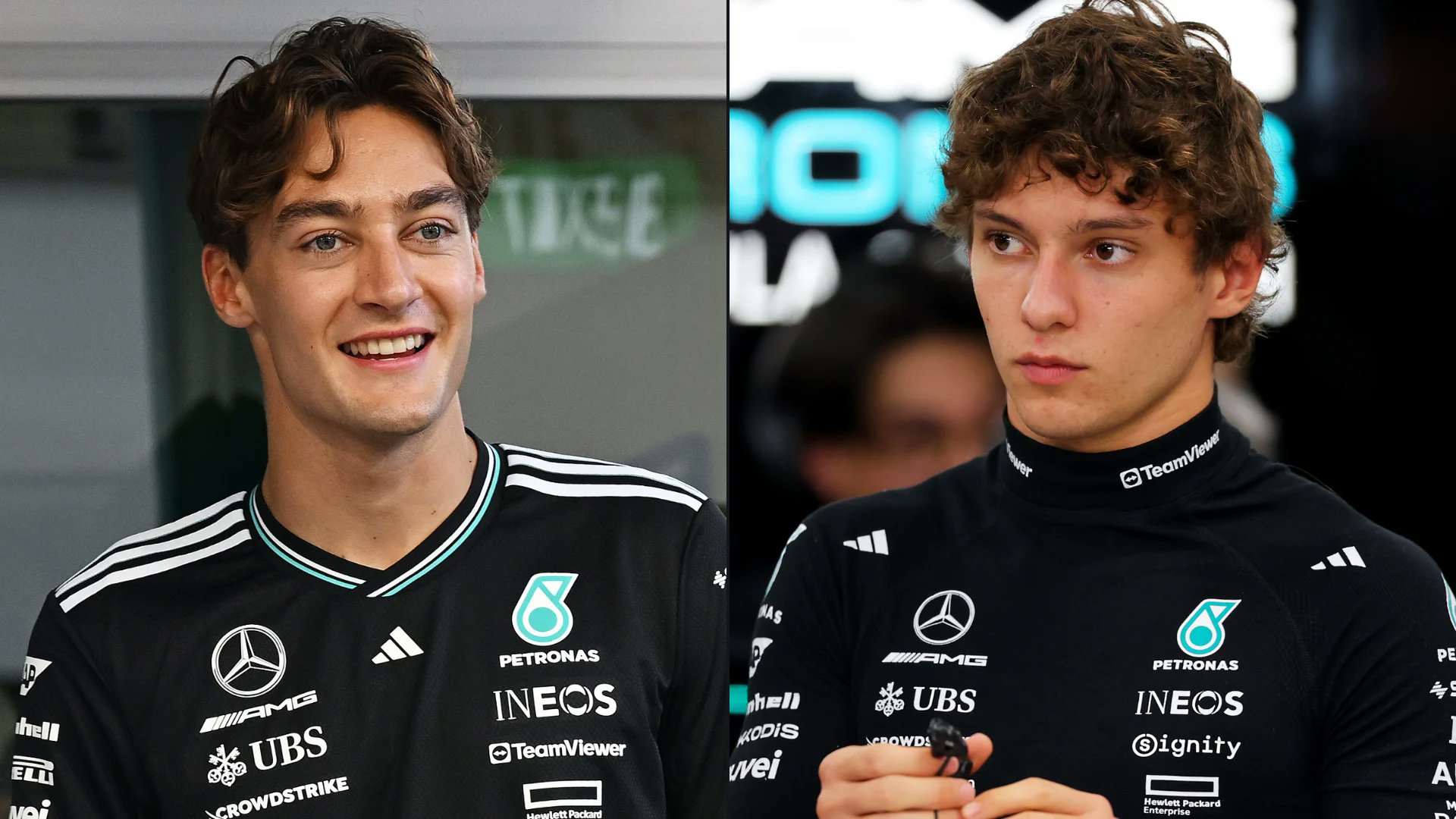 F1's tweet card. George Russell has agreed a new contract with Mercedes, as the Silver Arrows confirmed the Briton and Kimi Antonelli would remain as their line-up for 2026.