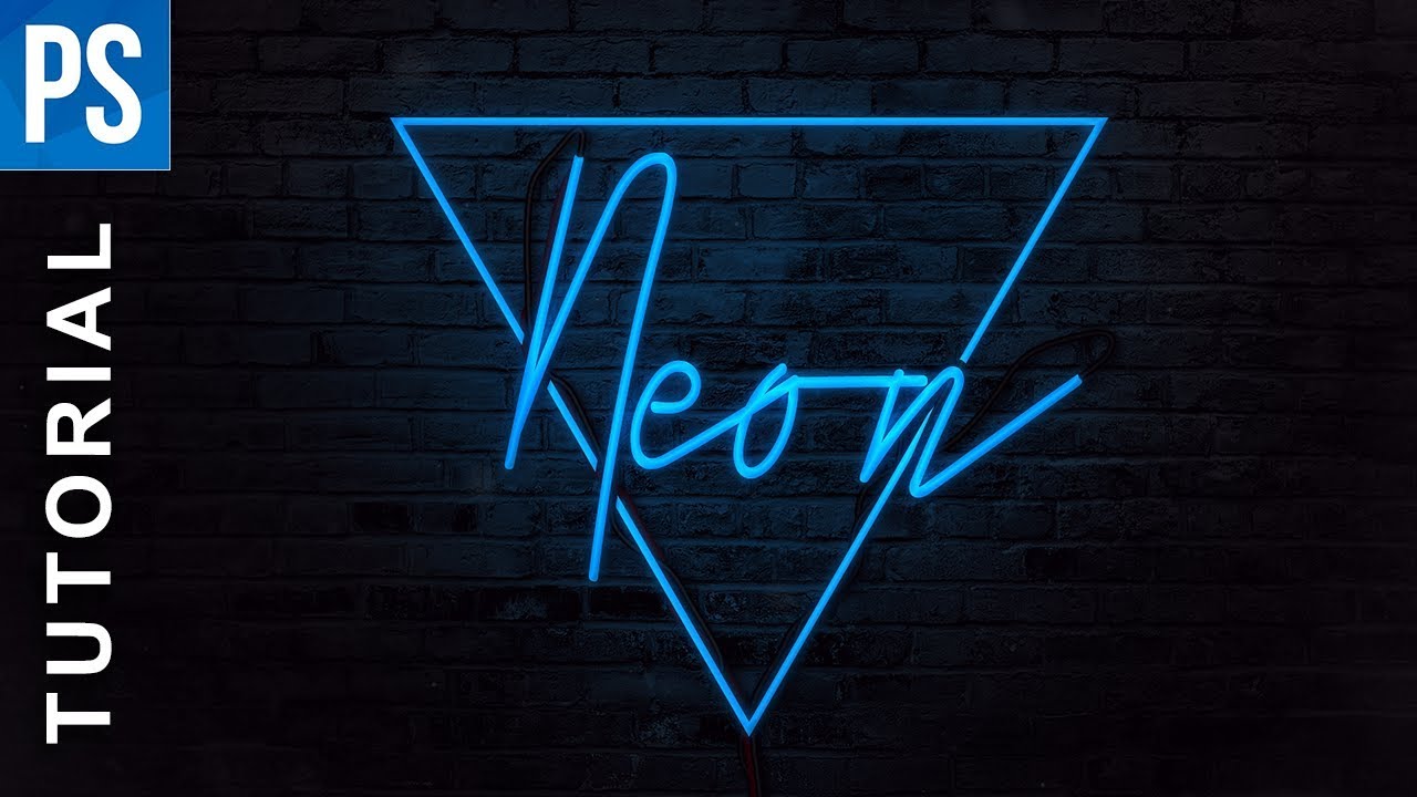 PS_TutorialsTV's tweet card. Photoshop Tutorial - Neon Text Effect