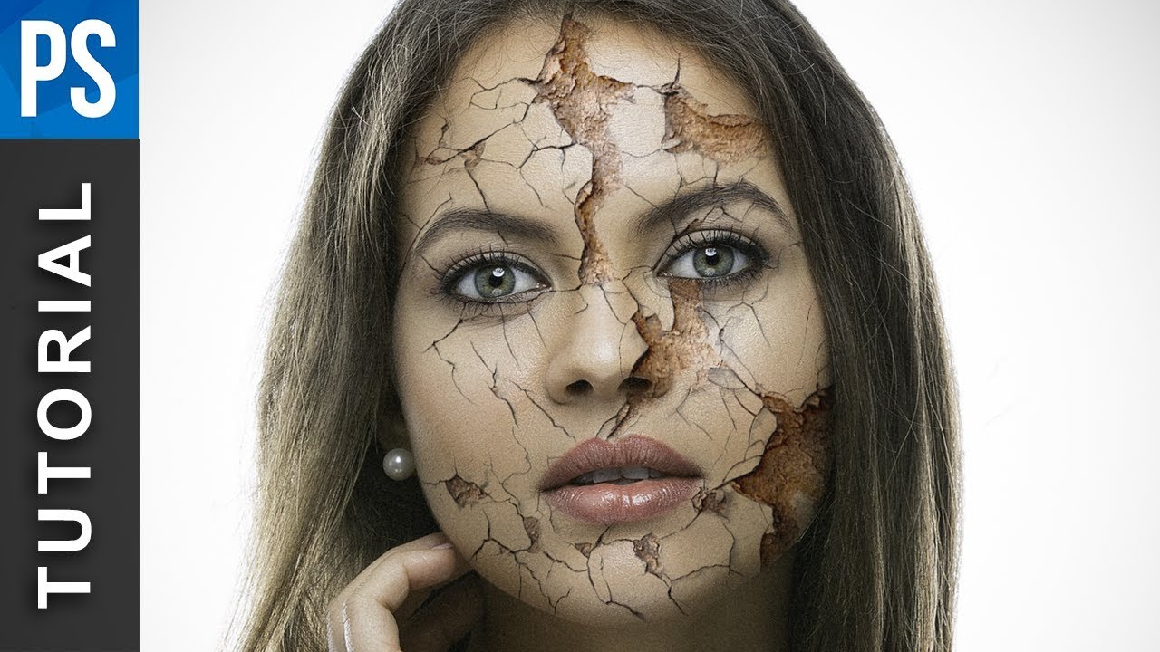 PS_TutorialsTV's tweet card. How to Create Realistic Cracked Skin using Photoshop