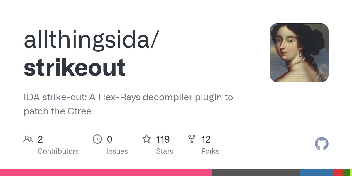 oss_cpp's tweet card. IDA strike-out: A Hex-Rays decompiler plugin to patch the Ctree - allthingsida/strikeout