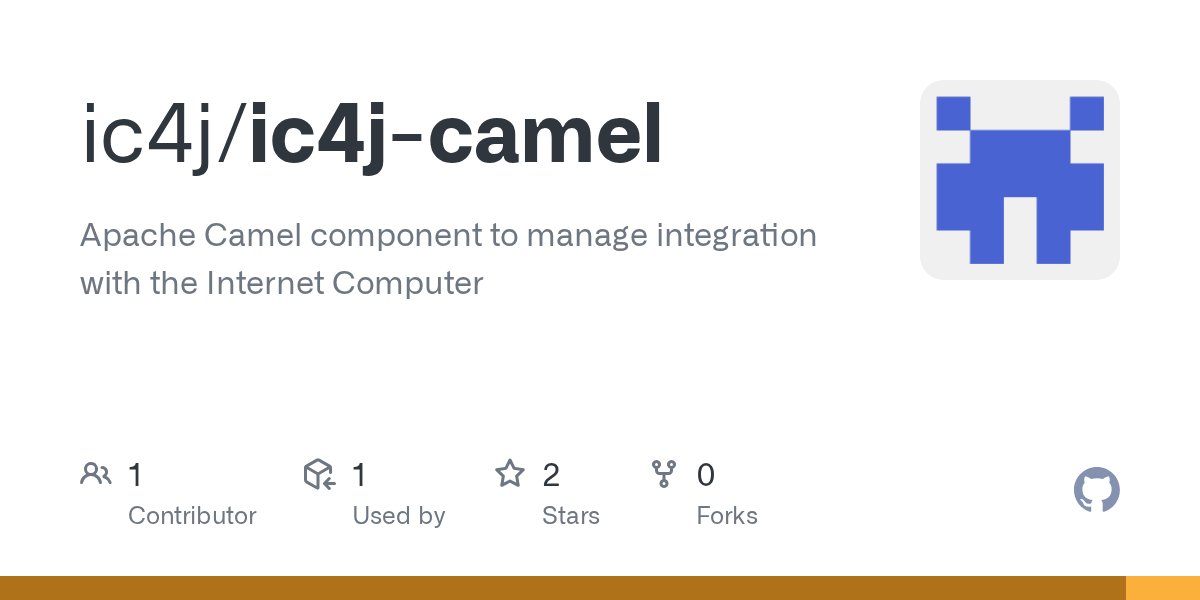 ic4java's tweet card. Apache Camel component to manage integration with the Internet Computer - ic4j/ic4j-camel