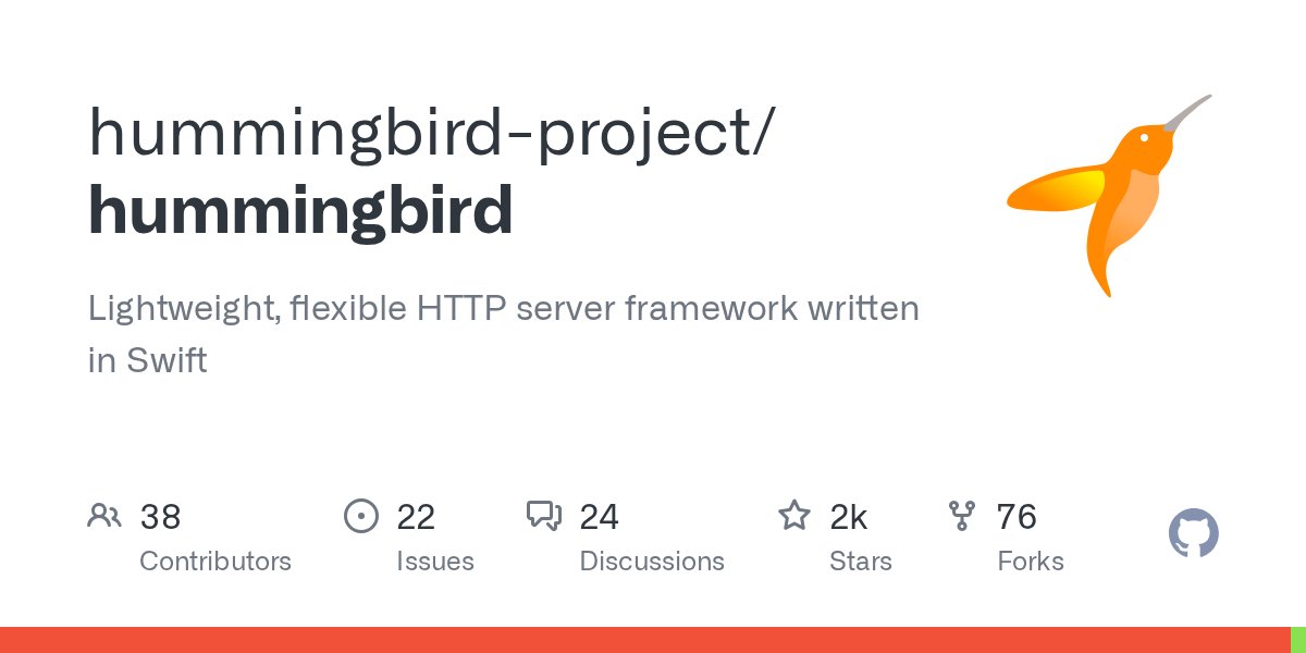 ALTestTw's tweet card. Lightweight, flexible HTTP server framework written in Swift - hummingbird-project/hummingbird