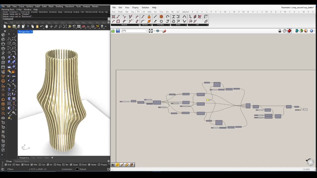 miled_37's tweet card. Grasshopper 3D - Parametric Cylindrical Lamp