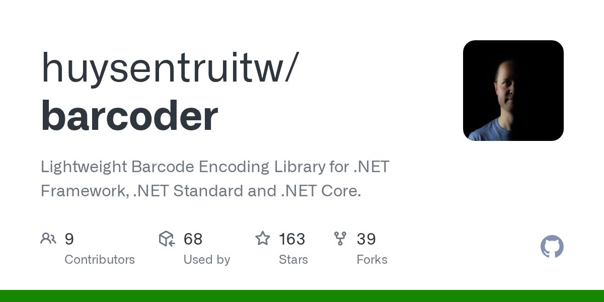 CodingBeing's tweet card. Lightweight Barcode Encoding Library for .NET Framework, .NET Standard and .NET Core. - huysentruitw/barcoder
