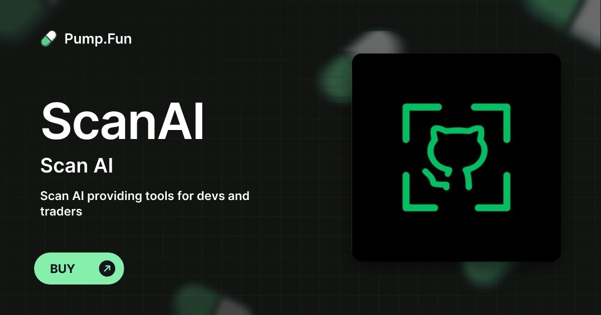 ScanAItech's tweet card. Scan AI providing tools for devs and traders