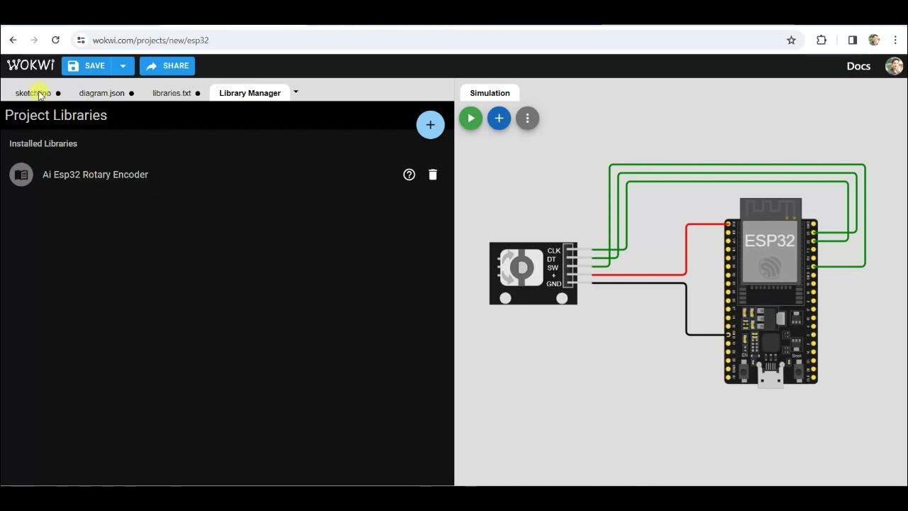 Satyamsinngh's tweet card. Rotary Encoder Simulation with ESP32