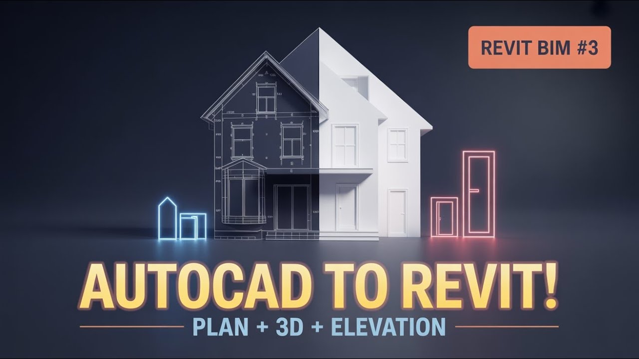 CIVILTutorials's tweet card. AutoCAD to Revit House Plan | Complete 2D to 3D Workflow with...