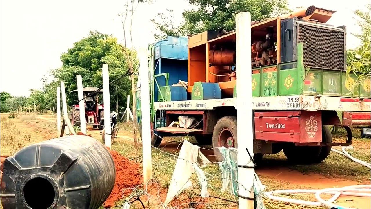 chocodinesh's tweet card. borewell cleaning in dry land red soil area