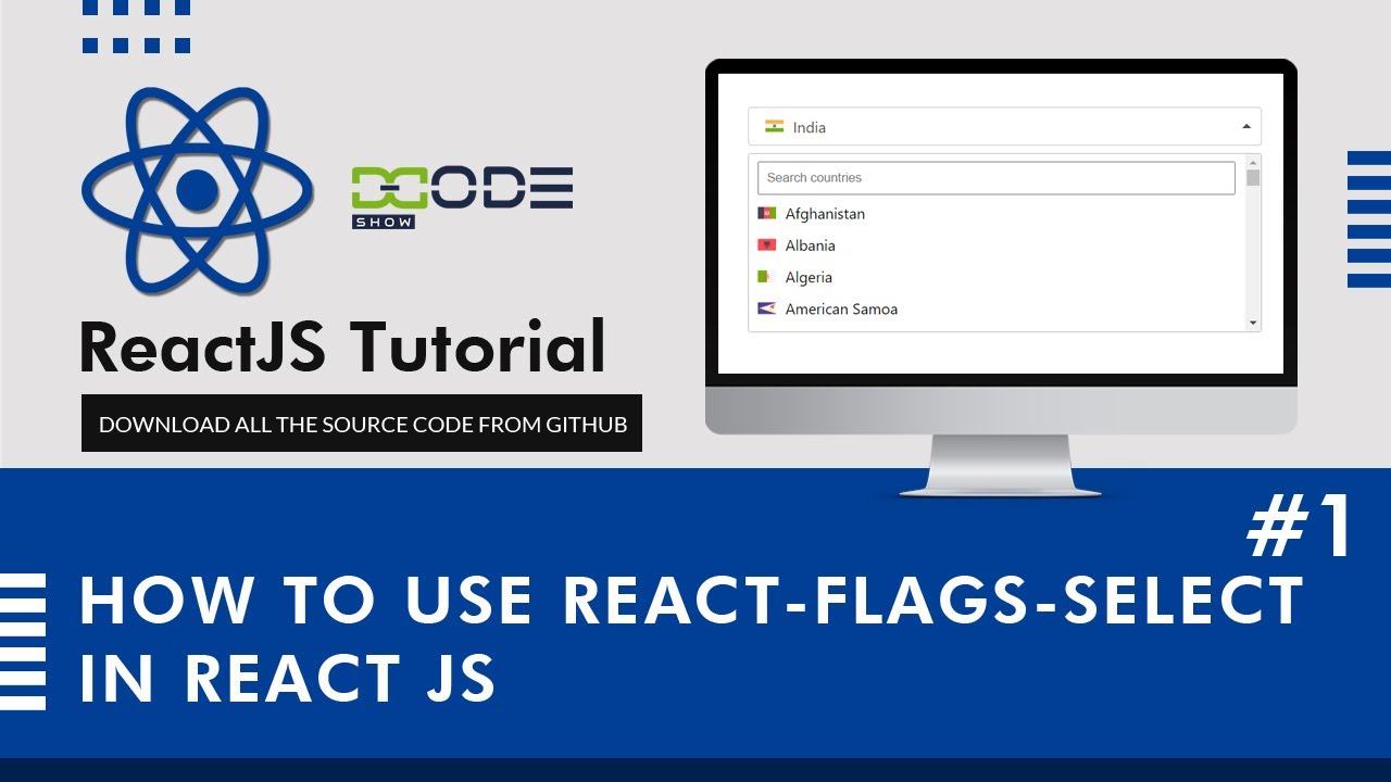 DcodeShow's tweet card. How To Use React Flags Select In React | React Country Flag Select