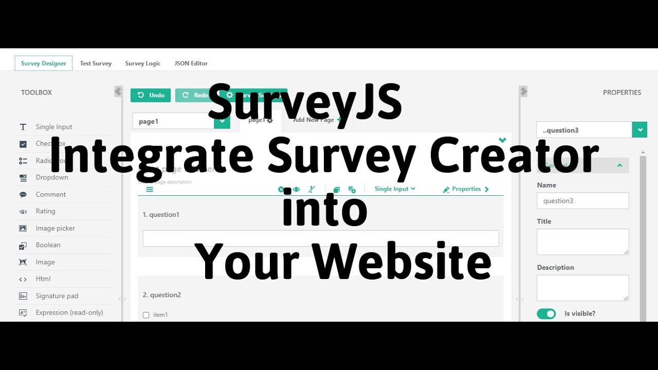 WebDeveloperGd's tweet card. Add Survey Creator/Form Builder into your Website | SurveyJS survey...