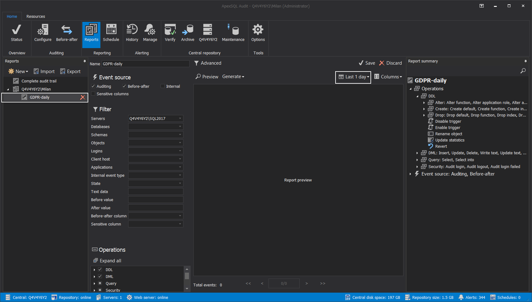 ApexSQL's tweet card. This article explains how to populate a custom 3rd party database with SQL audit data using the ApexSQL Audit reporting API