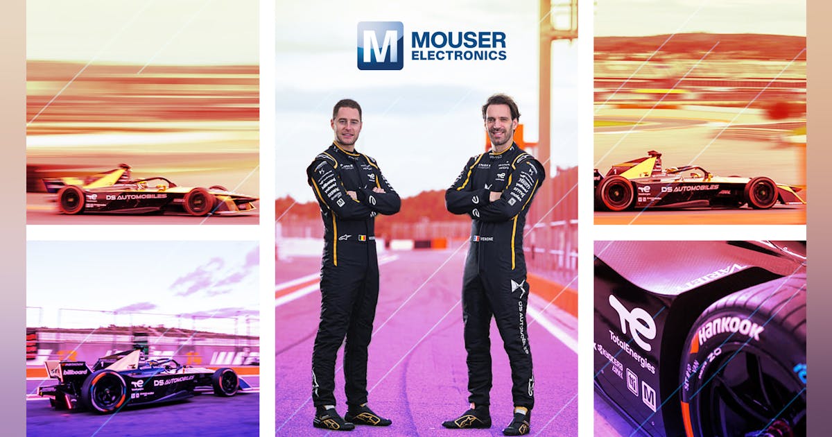 Control_Design's tweet card. Mouser is partnering with the DS Penske team throughout the 2022–23 ABB FIA Formula E World Championship racing season, in collaboration with TTI Inc., Molex and Kyocera AVX.