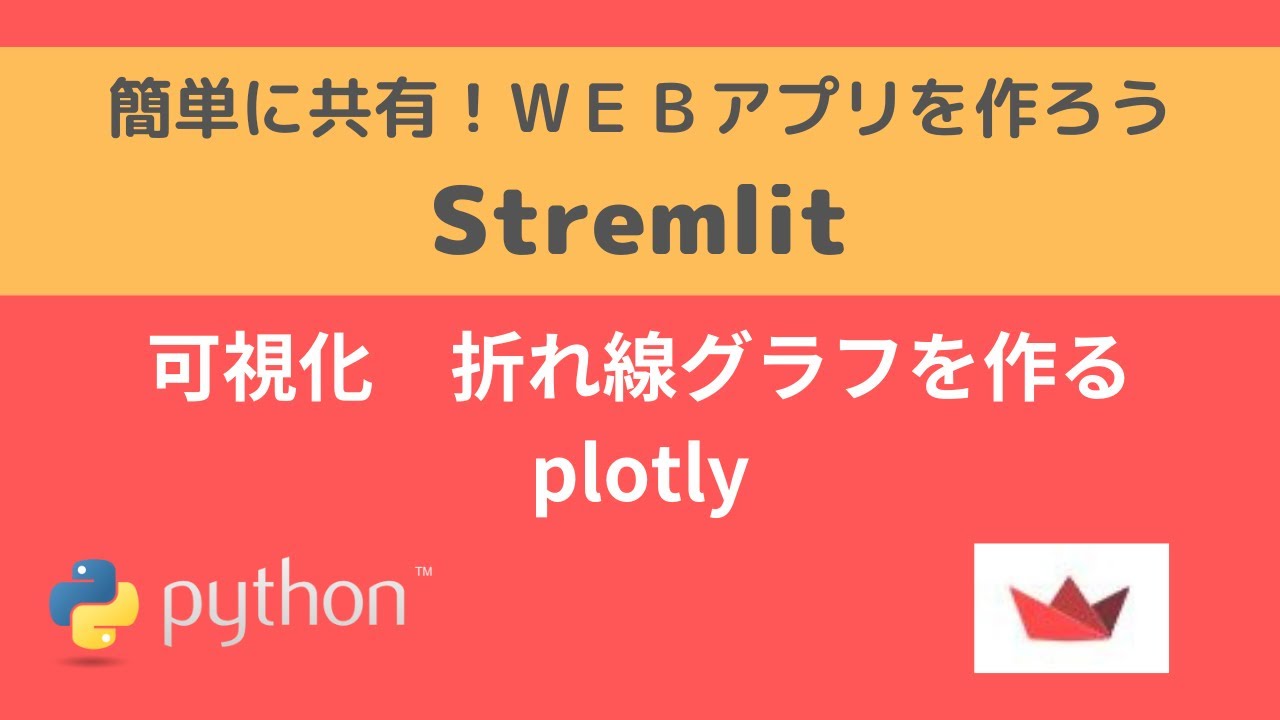pythonapp0306's tweet card. Streamlit | 可視化 折れ線グラフを作る plotly| 簡単に共有！WEBアプリを作ろう