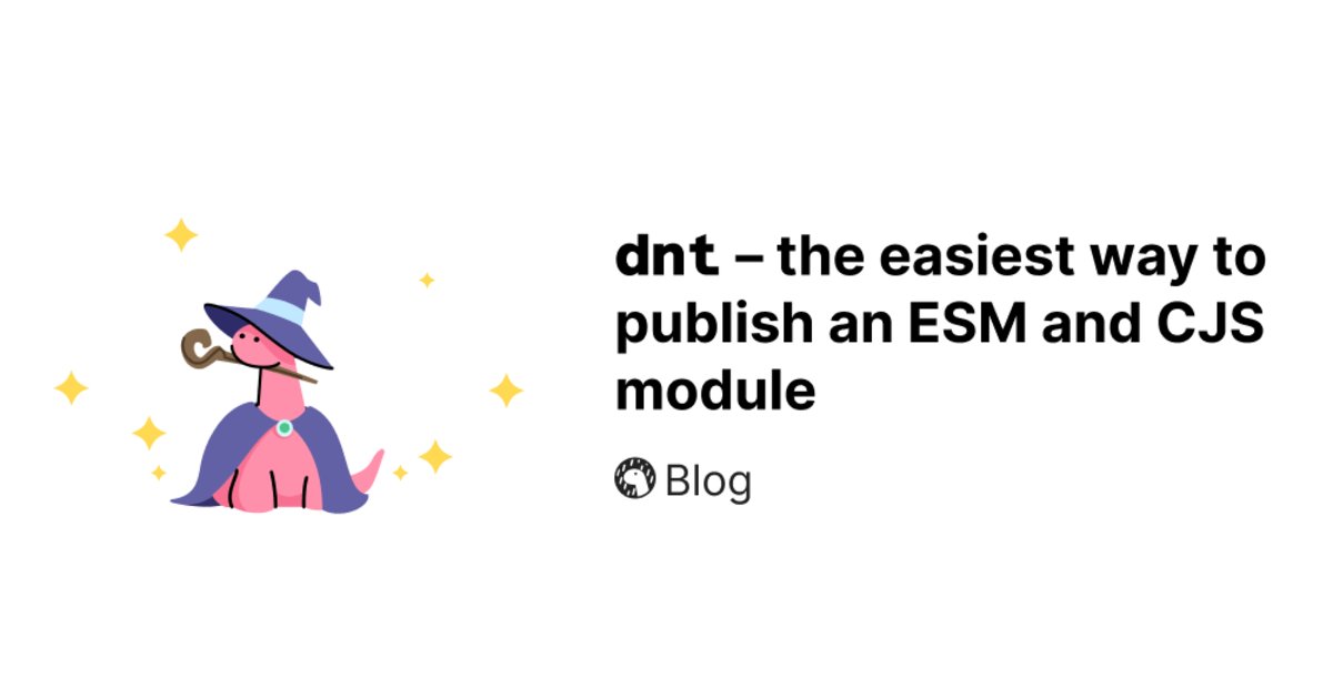 techfeedapp's tweet card. 7月31日、dntはESMとCommonJSのハイブリッドnpmモジュールを簡単に公開する方法を発表しました。 JavaScriptモジュールの作成と公開は依然として困難であり、多くの人が複雑なリリースパイプラインやわずかに異なるモジュール構文を持つ2つのコードのコピーを維持することに頼っています。 dntを使用することで、モジュールを一度書いてTypeScriptなどのモダンなツールで変換...