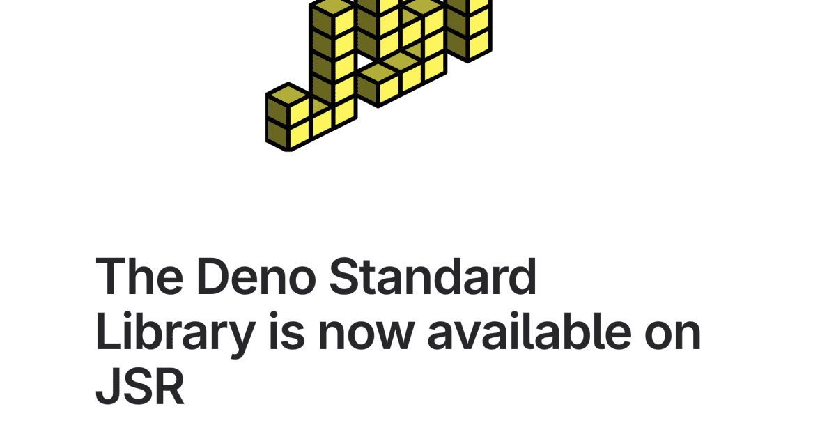 techfeedapp's tweet card. 5月15日、DenoチームはJSR（JavaScript package registry）にDeno Standard Libraryを正式に移行したと発表した。