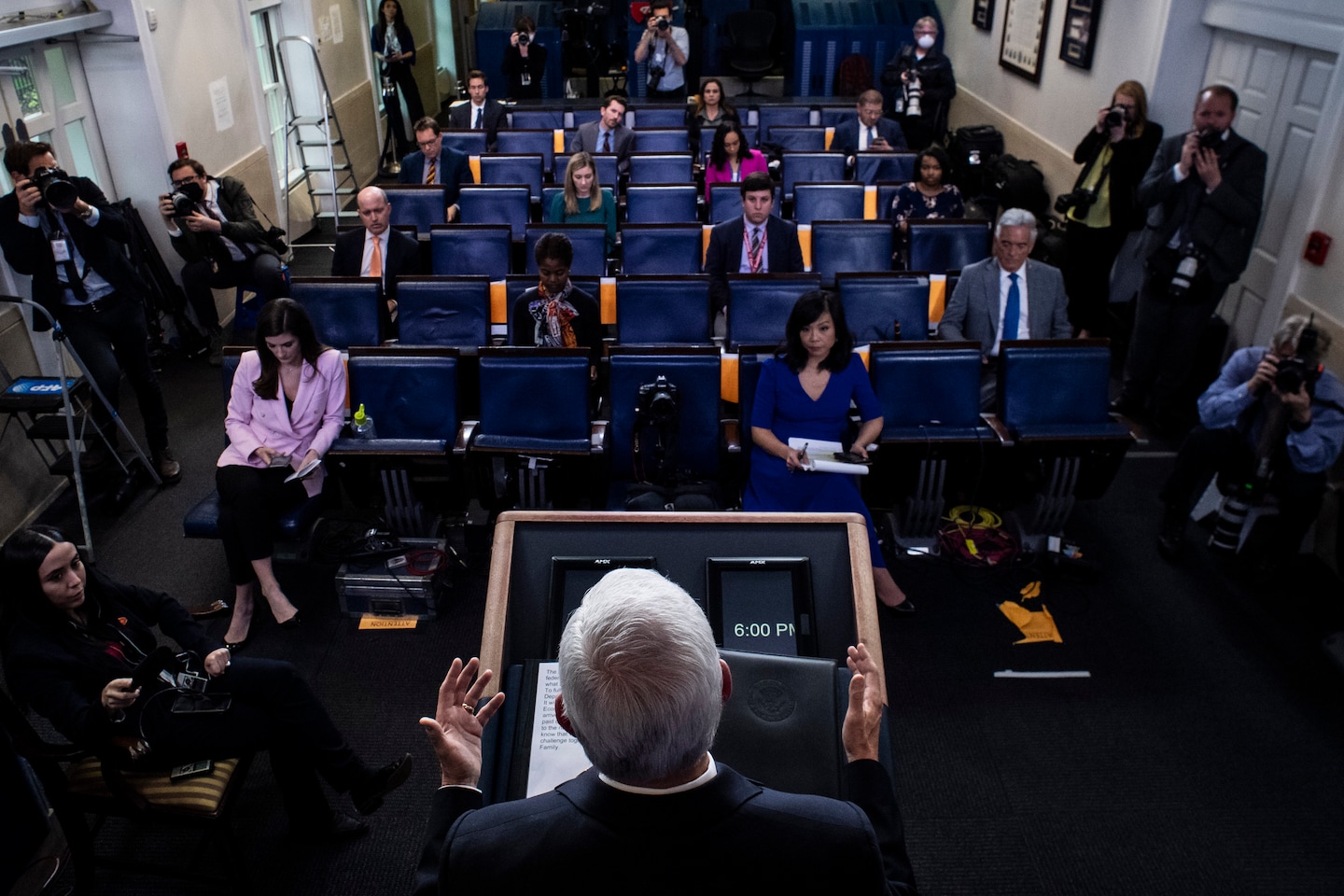 griffiths's tweet card. Just what motive did the White House have to mess with the seating arrangement in the briefing room?