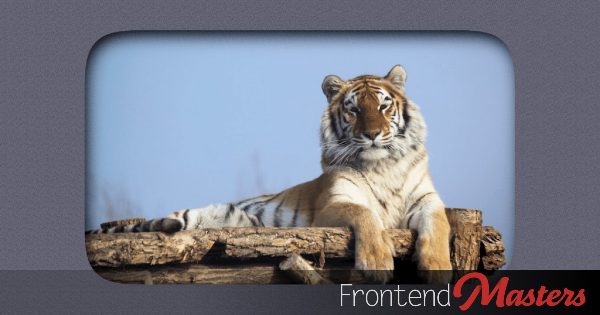 FrontendMasters's tweet card. Inset Shadows Directly on img Elements (Part 1)