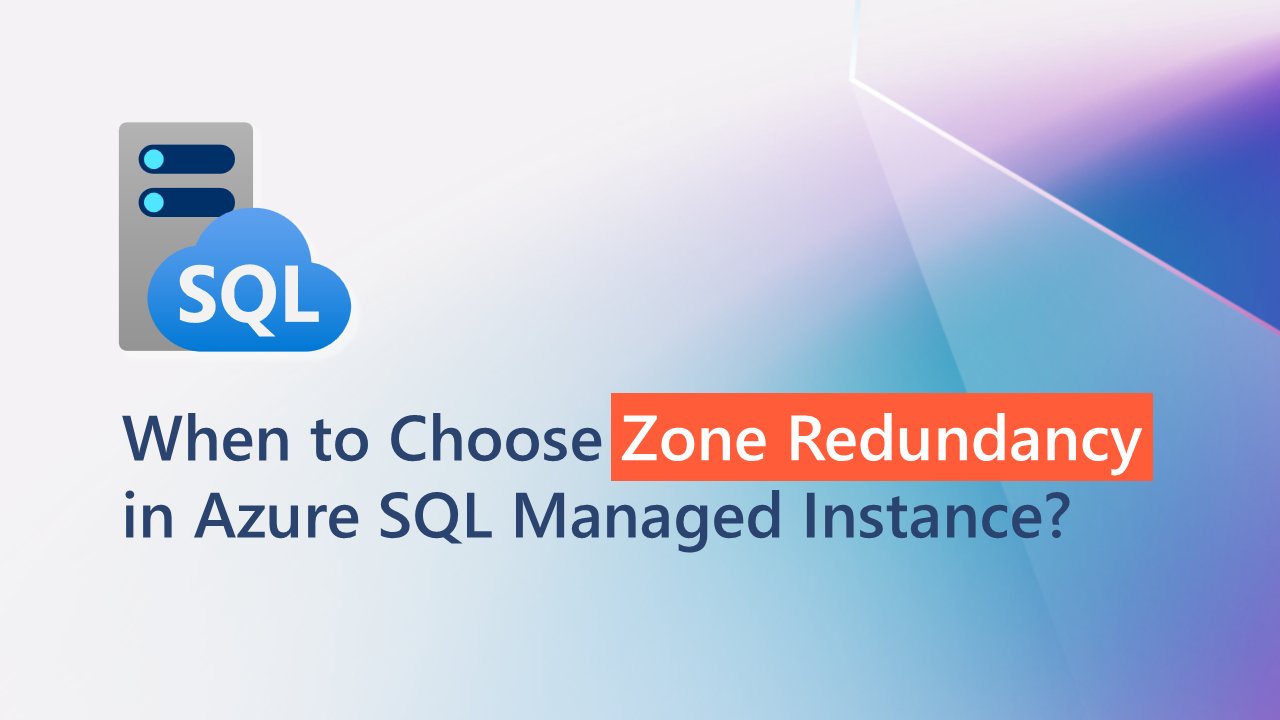 SasaPopovicMSFT's tweet card. High availability is a critical requirement for modern cloud applications. Azure SQL Managed Instance (SQL MI) offers Zone Redundancy (ZR) for...