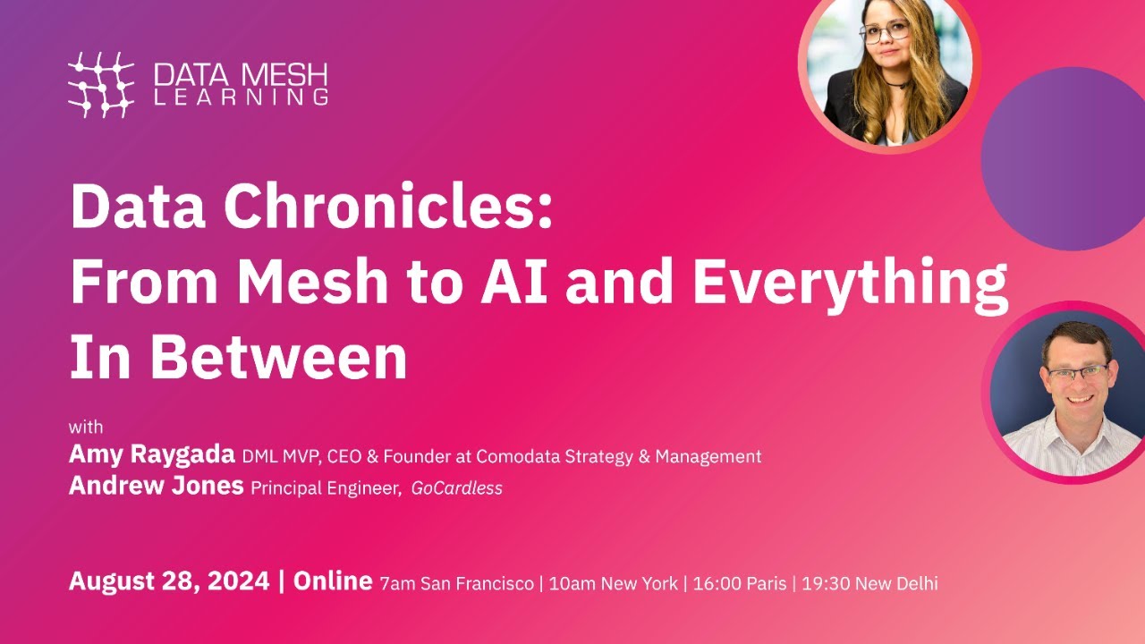 data_mesh_learn's tweet card. Data Chronicles - From Mesh to AI and Everything In Between