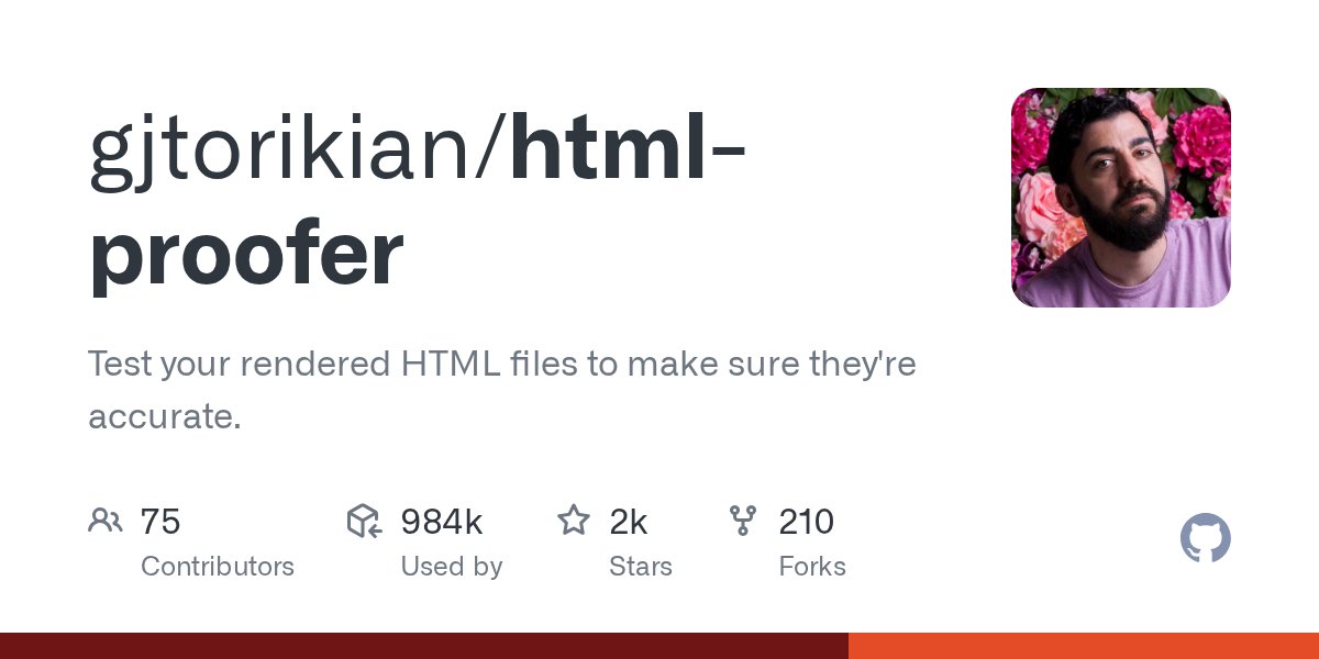RubyInside's tweet card. Test your rendered HTML files to make sure they're accurate. - gjtorikian/html-proofer