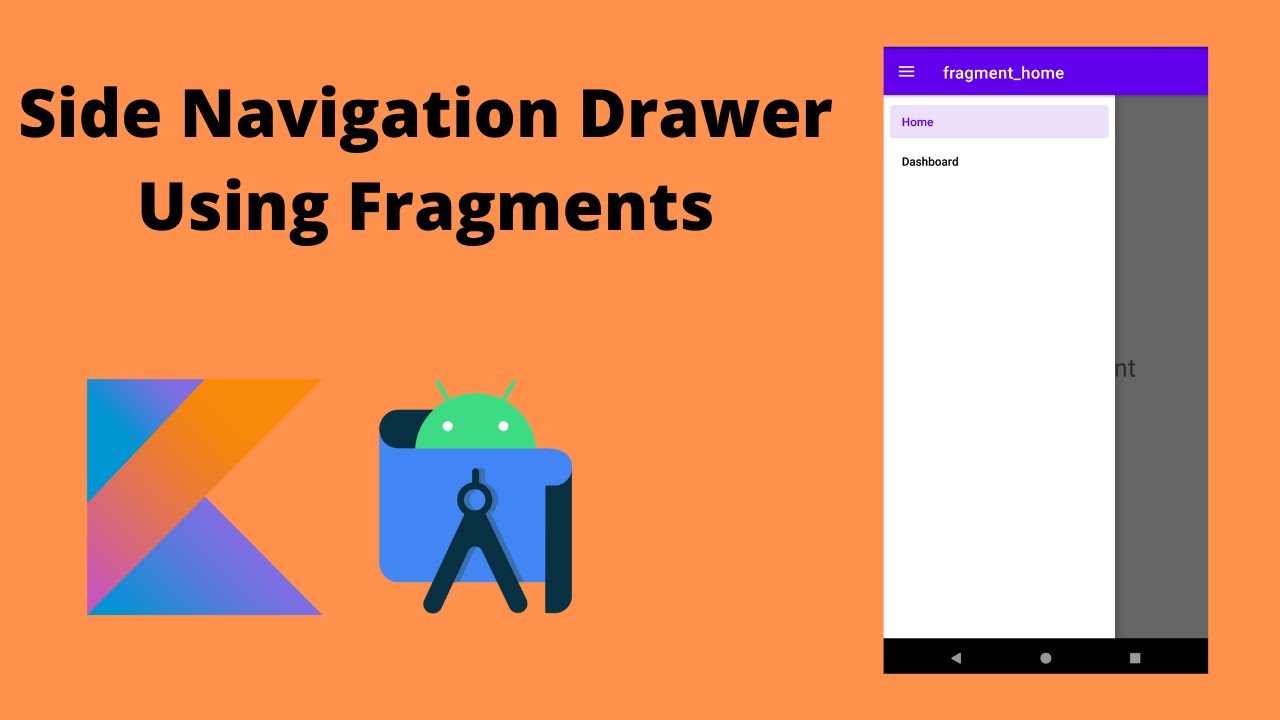thecodingninja1's tweet card. Side Navigation Drawer Using Fragments | Android Studio | Kotlin |