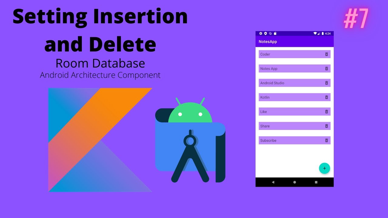 thecodingninja1's tweet card. #7 Notes Taking App using Room Database | Setting up Insertion and...