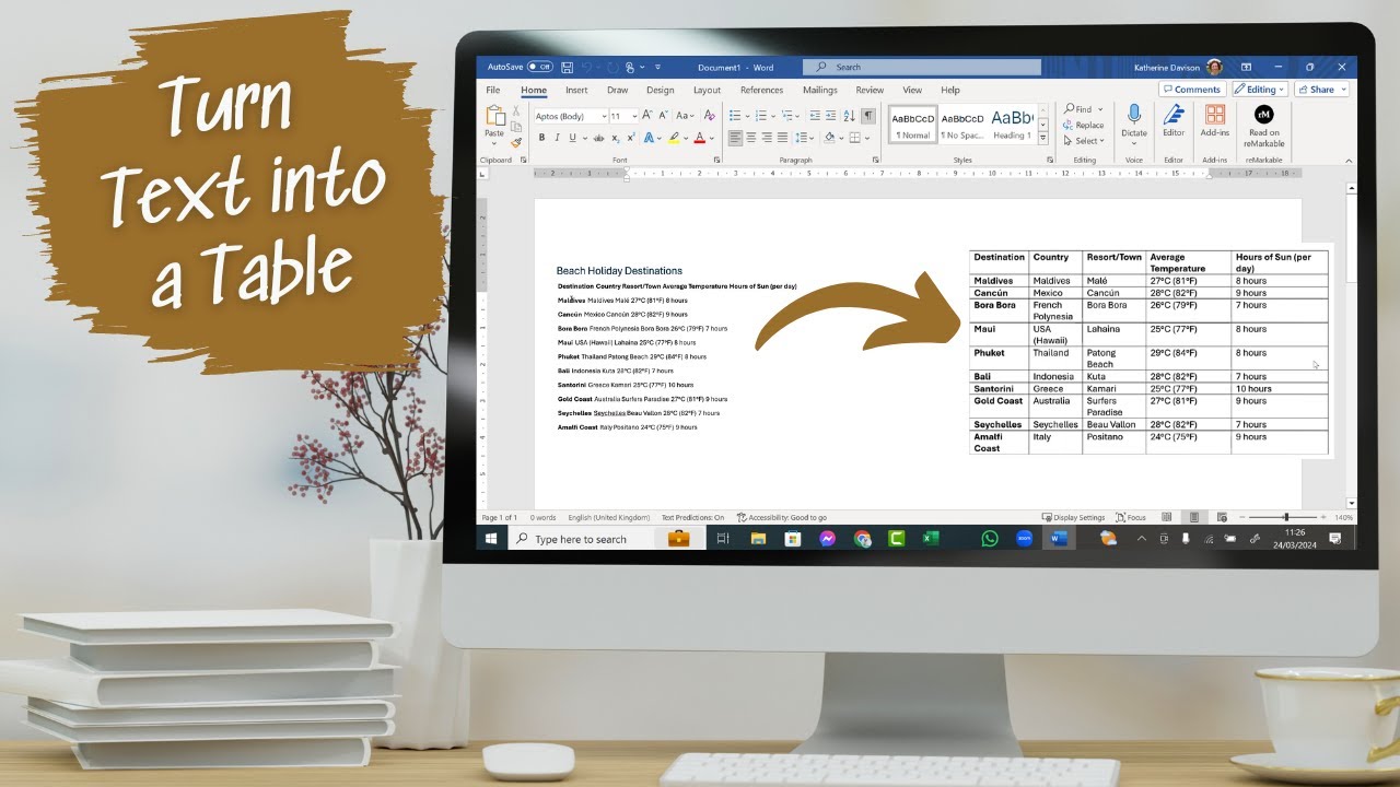 SoftwareTrainer's tweet card. Text to Tables in Word: The Ultimate Guide