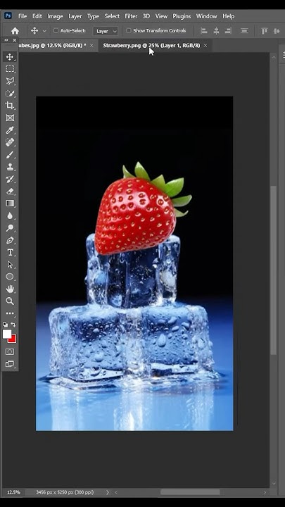 Codingtag's tweet card. Frozen Fruits into Ice Cube in Photoshop #photoshoptutorial #iceeffect