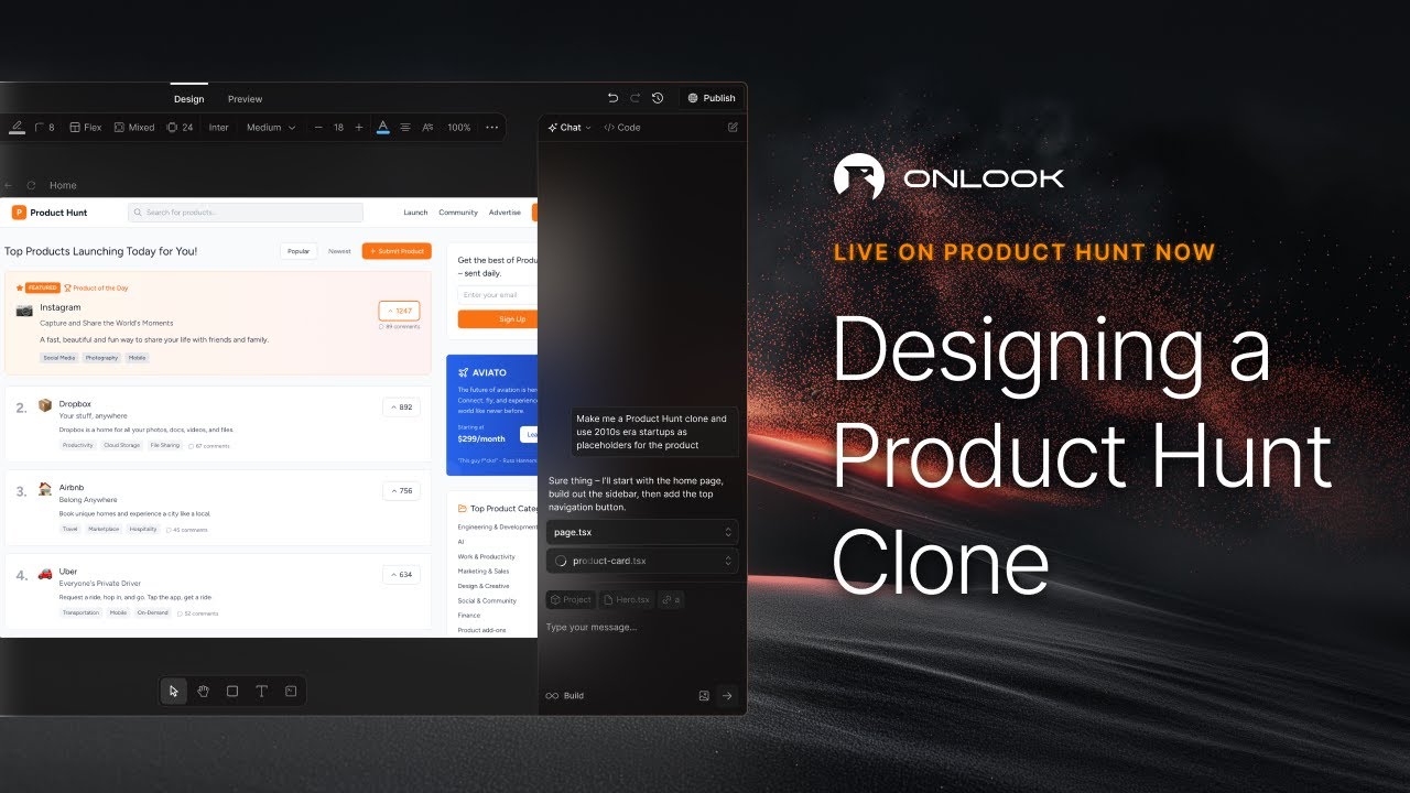 FineCodingBlog's tweet card. Rebuilding Product Hunt while launching on Product Hunt