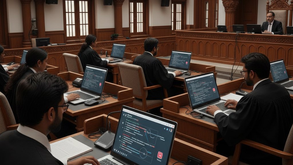 medianama's tweet card. Justice Vikram Nath of the Supreme Court called for ethical oversight in AI use in courts, highlighting algorithmic bias, privacy concerns