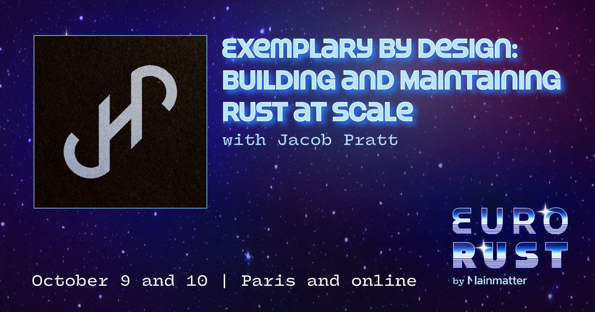 euro_rust's tweet card. EuroRust is a 2 day conference for the European Rust community – October 9 & 10, 2025 – in Paris & online