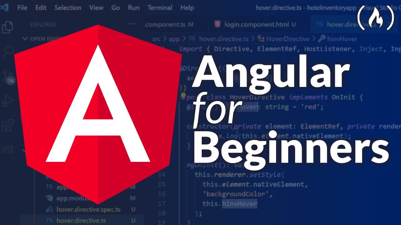 SantoshYadavDev's tweet card. Angular for Beginners Course [Full Front End Tutorial with TypeScript]