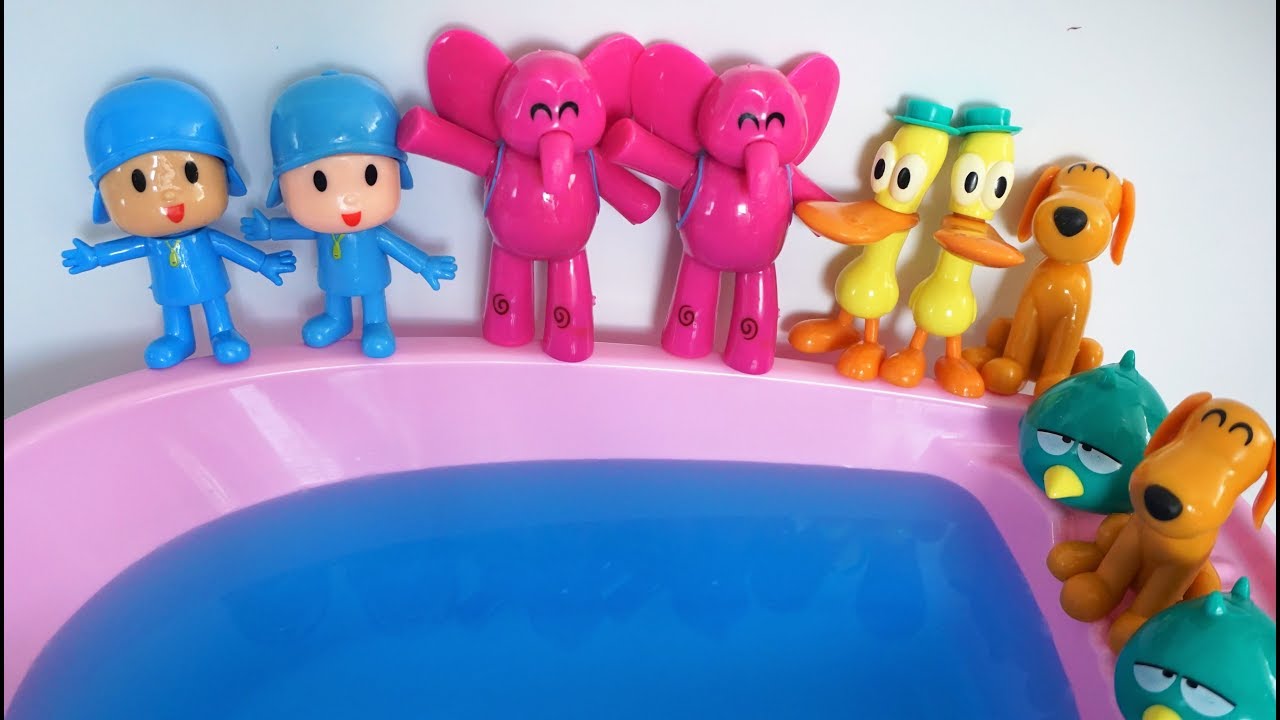 Acxoder's tweet card. Twin Pocoyo and Friends Jumping on the Pool - Funny Song Compilation