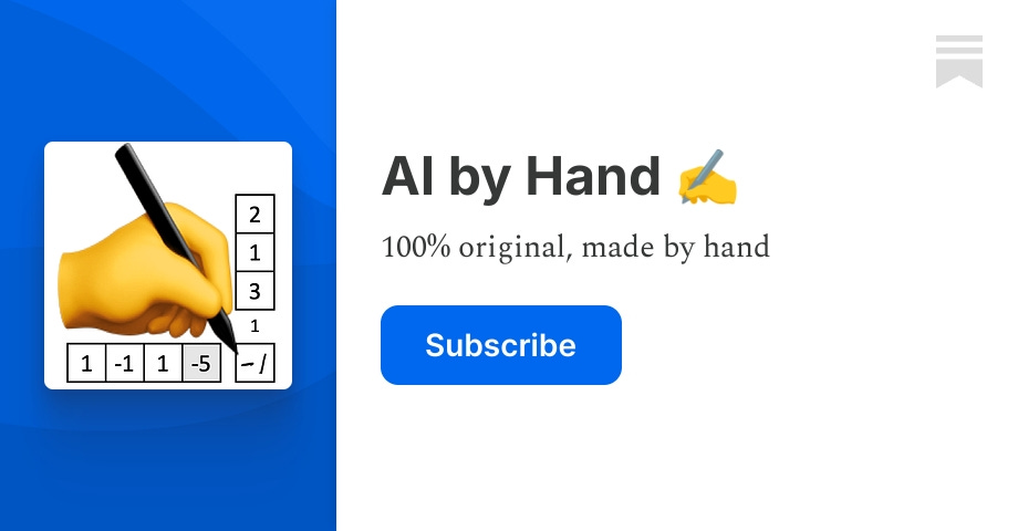ProfTomYeh's tweet card. 100% original, made by hand. Click to read AI by Hand ✍️, by Prof. Tom Yeh, a Substack publication with tens of thousands of subscribers.
